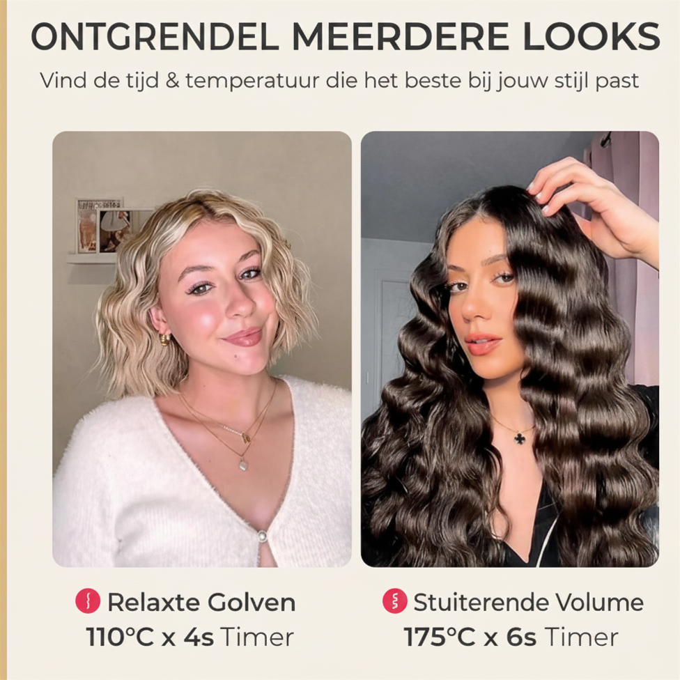 WaveGlam Pro™ | Salonwaardige Beach Waves in 10 Minuten